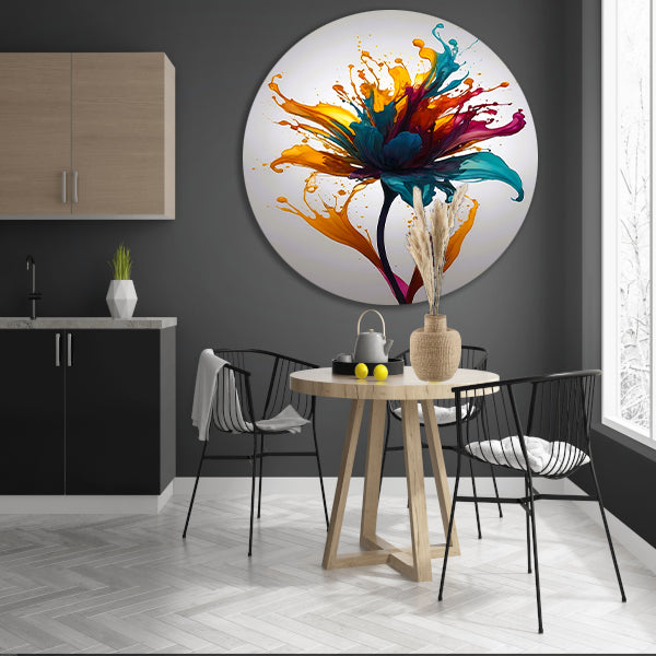 Explosie van Kleurrijke Abstracte Bloem forex muurcirkel