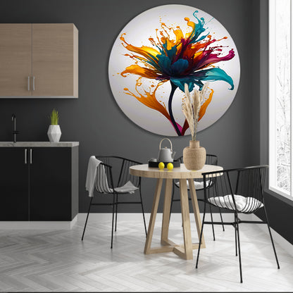 Explosie van Kleurrijke Abstracte Bloem forex muurcirkel