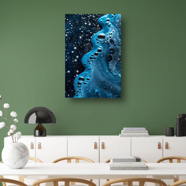 Abstracte blauwe en zwarte patronen kunstwerk canvas