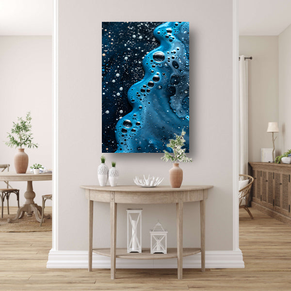 Abstracte blauwe en zwarte patronen kunstwerk canvas