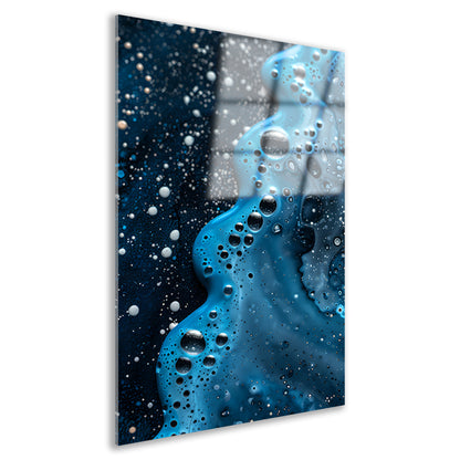 Abstracte blauwe en zwarte patronen kunstwerk acrylglas