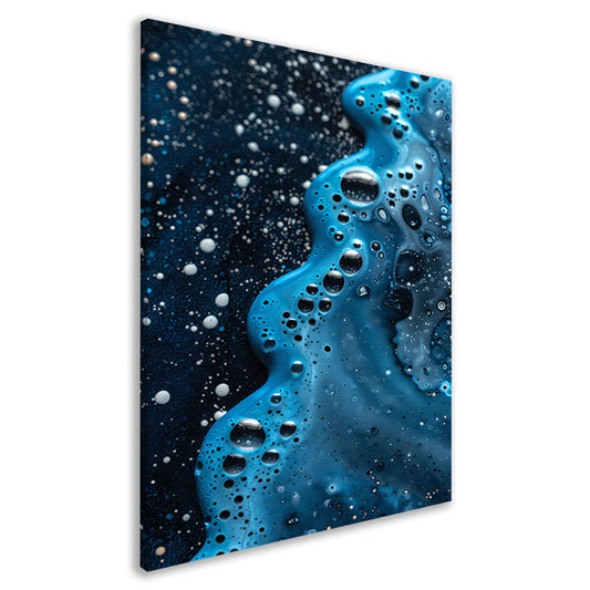 Abstracte blauwe en zwarte patronen kunstwerk canvas