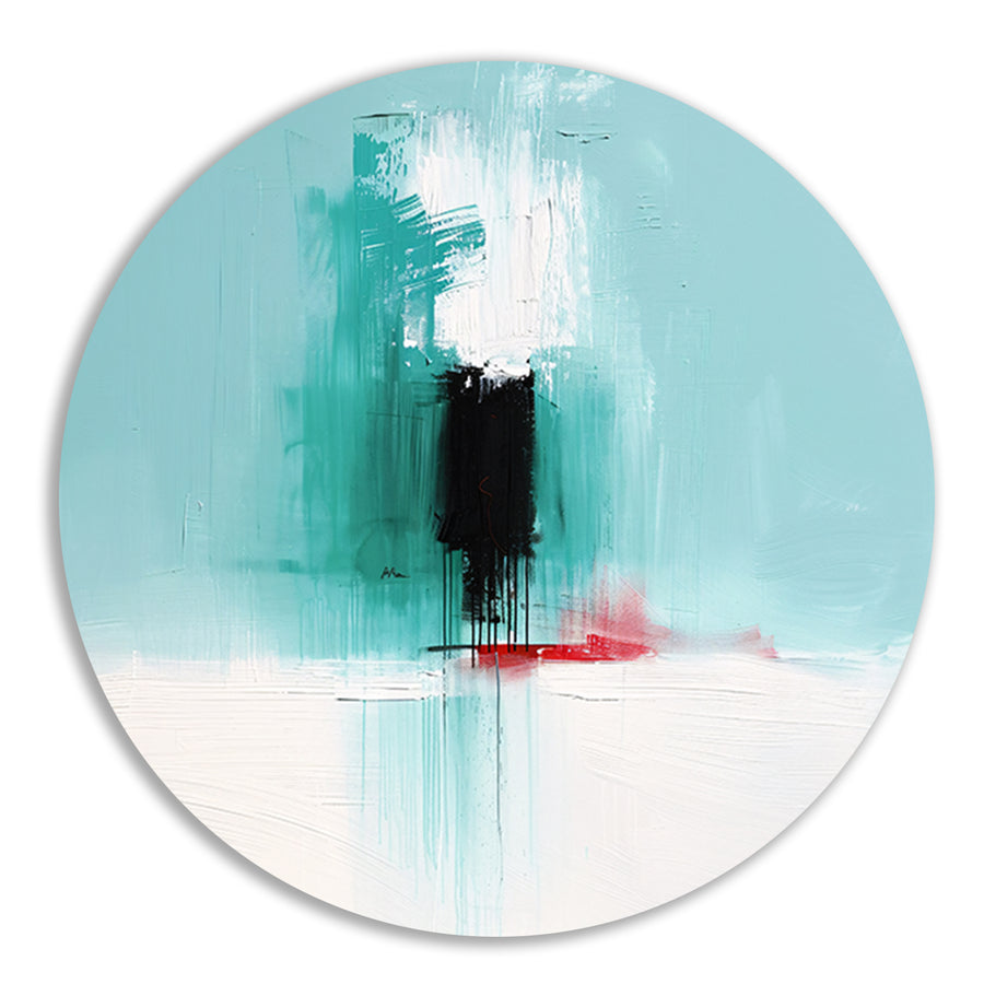 Abstract expressief schilderij met levendige kleuren forex muurcirkel