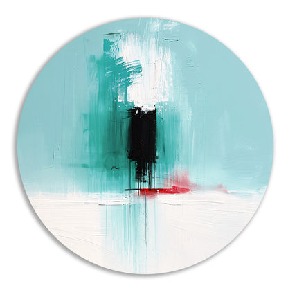 Abstract expressief schilderij met levendige kleuren aluminium muurcirkel