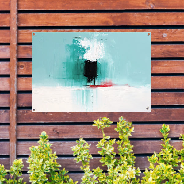 Abstract expressief schilderij met levendige kleuren tuinposter