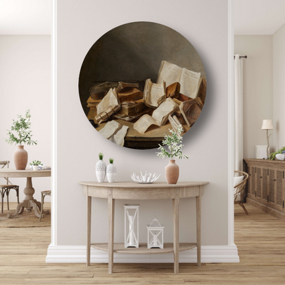 Stilleven met boeken en een viool - Jan Davidsz. de Heem forex muurcirkel
