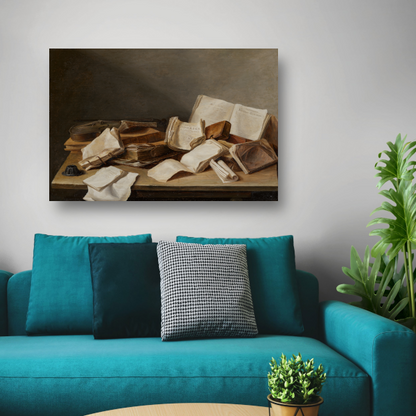 Stilleven met boeken en een viool - Jan Davidsz. de Heem acrylglas