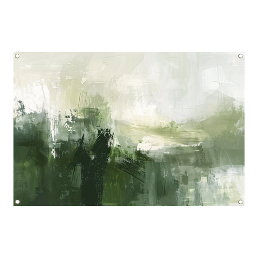 Groen en Grijs Moderne Abstracte Dynamiek tuinposter