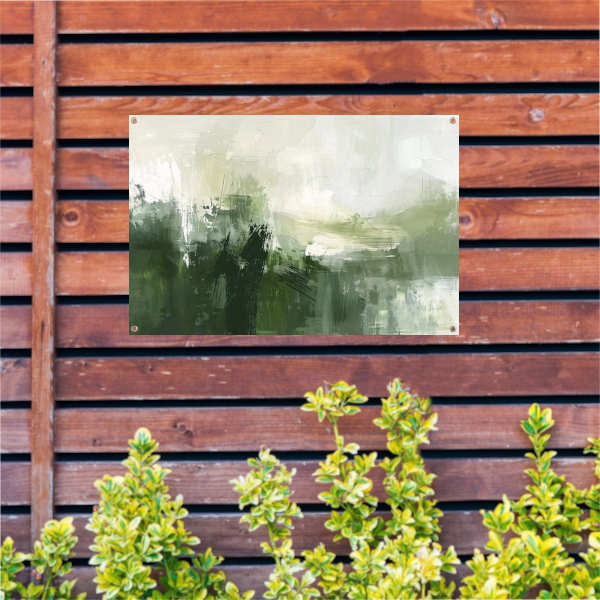 Groen en Grijs Moderne Abstracte Dynamiek tuinposter