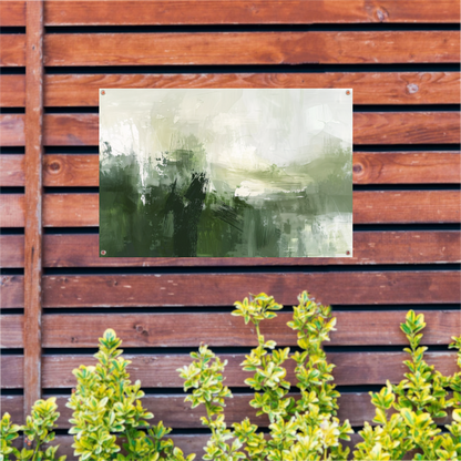Groen en Grijs Moderne Abstracte Dynamiek tuinposter