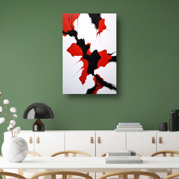 Roodzwarte Abstractie van Dynamische Contrasten poster
