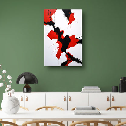 Roodzwarte Abstractie van Dynamische Contrasten poster