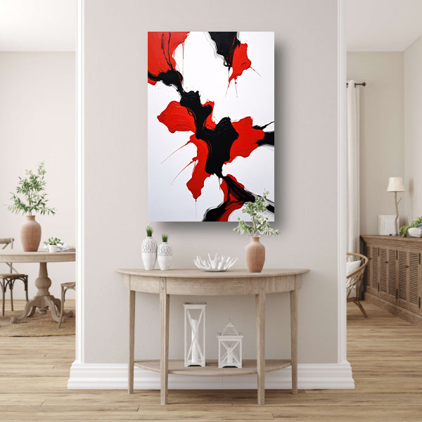 Roodzwarte Abstractie van Dynamische Contrasten poster