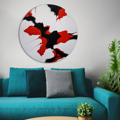 Roodzwarte Abstractie van Dynamische Contrasten forex muurcirkel