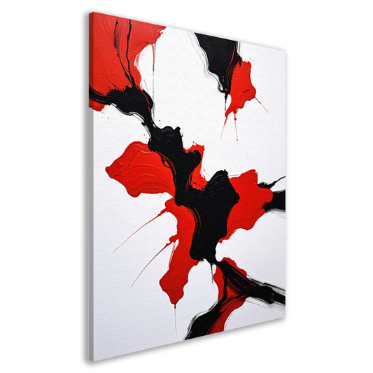 Roodzwarte Abstractie van Dynamische Contrasten canvas