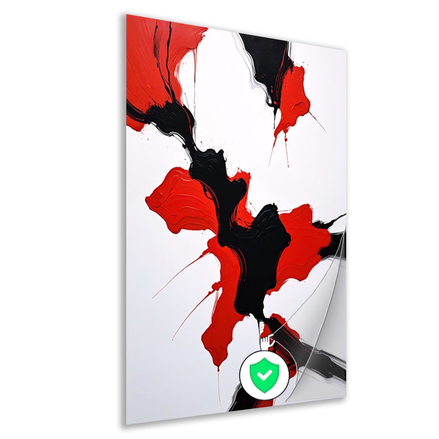 Roodzwarte Abstractie van Dynamische Contrasten poster