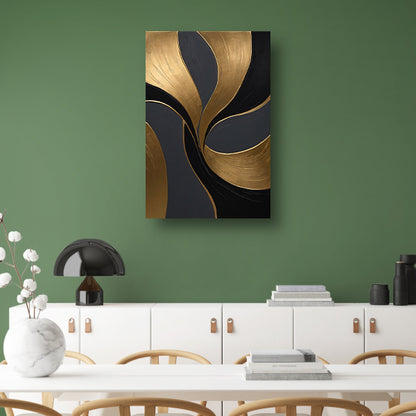 Dynamische Abstractie van Goud en Zwart Acrylglas