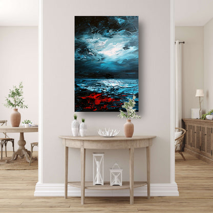 Dynamische abstracte zee- en luchtkunst acrylglas