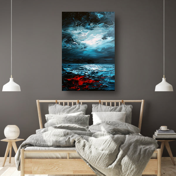 Dynamische abstracte zee- en luchtkunst acrylglas