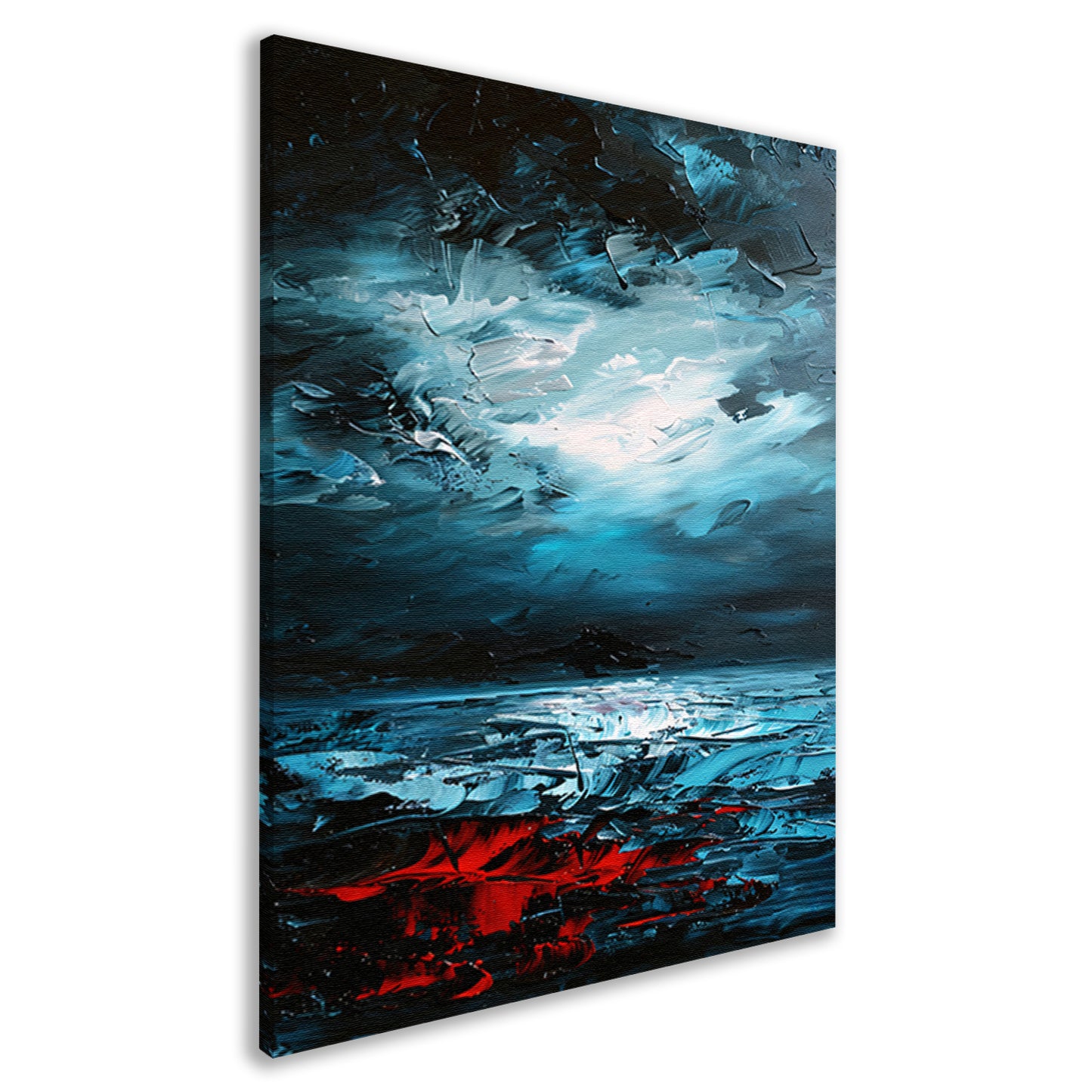 Dynamische abstracte zee- en luchtkunst canvas