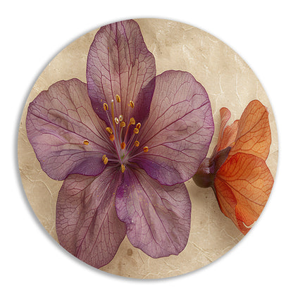 Paarse bloem met vintage achtergrond forex muurcirkel