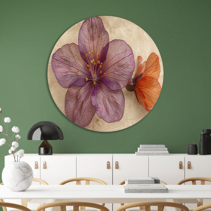 Paarse bloem met vintage achtergrond forex muurcirkel