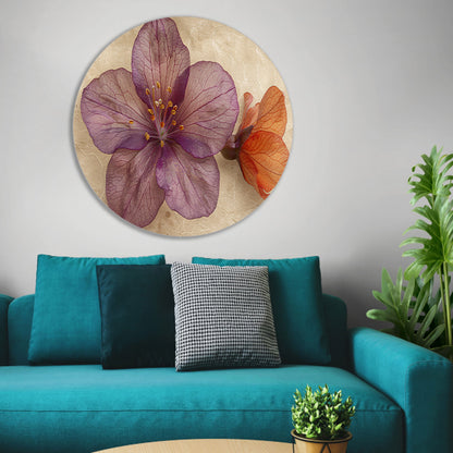 Paarse bloem met vintage achtergrond forex muurcirkel