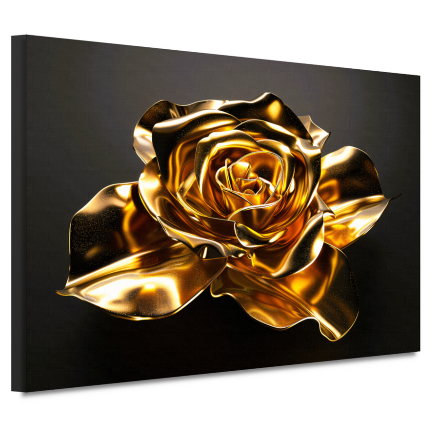 Prachtige Gouden Roos met Schitterende Glans canvas