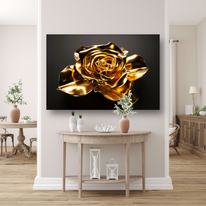 Prachtige Gouden Roos met Schitterende Glans canvas