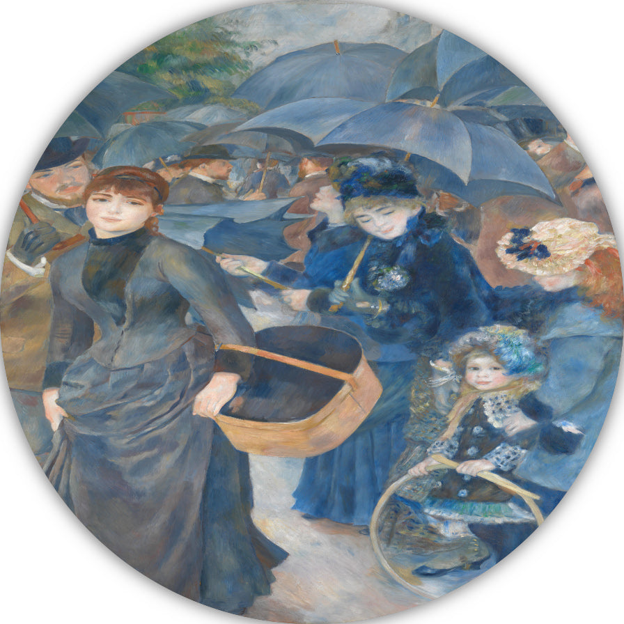 De paraplus - Pierre-Auguste Renoir aluminium muurcirkel