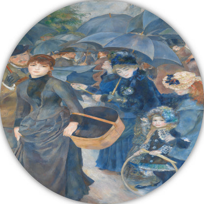 De paraplus - Pierre-Auguste Renoir aluminium muurcirkel