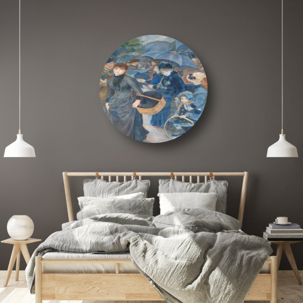 De paraplus - Pierre-Auguste Renoir aluminium muurcirkel