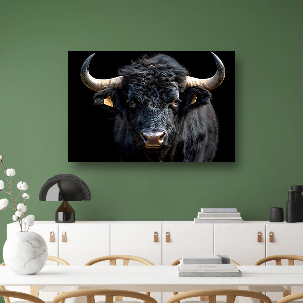 Stier met krachtige hoorns poster