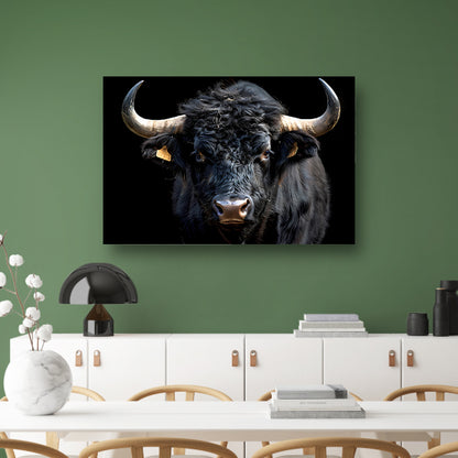 Stier met krachtige hoorns poster