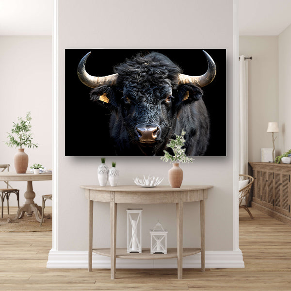 Stier met krachtige hoorns poster