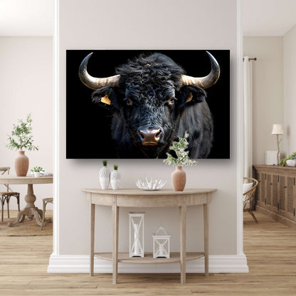 Stier met krachtige hoorns poster