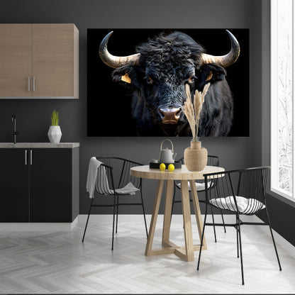 Stier met krachtige hoorns poster