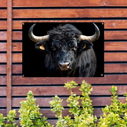 Stier met krachtige hoorns tuinposter