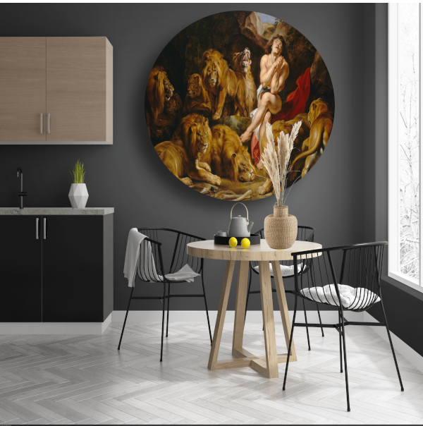 Daniël in de leeuwenkuil - Peter Paul Rubens forex muurcirkel