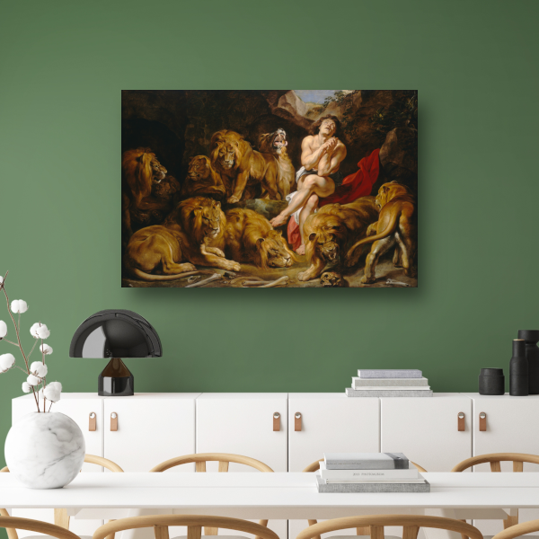 Daniël in de leeuwenkuil - Peter Paul Rubens canvas met baklijst