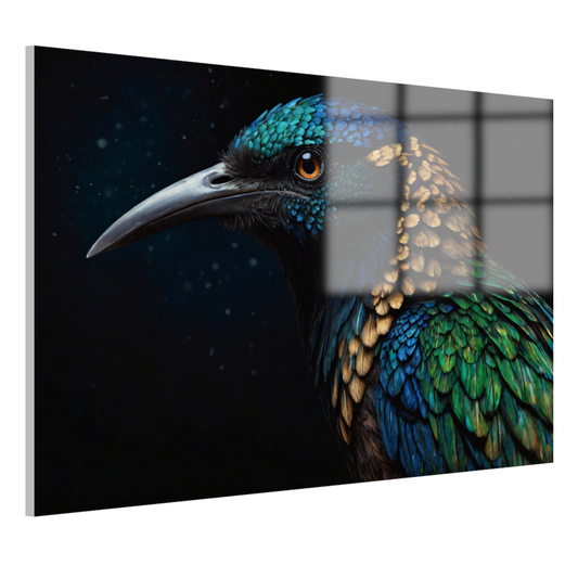 Schitterende Vogel met Kleurrijke Verentooi acrylglas
