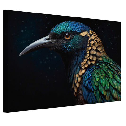 Schitterende Vogel met Kleurrijke Verentooi canvas