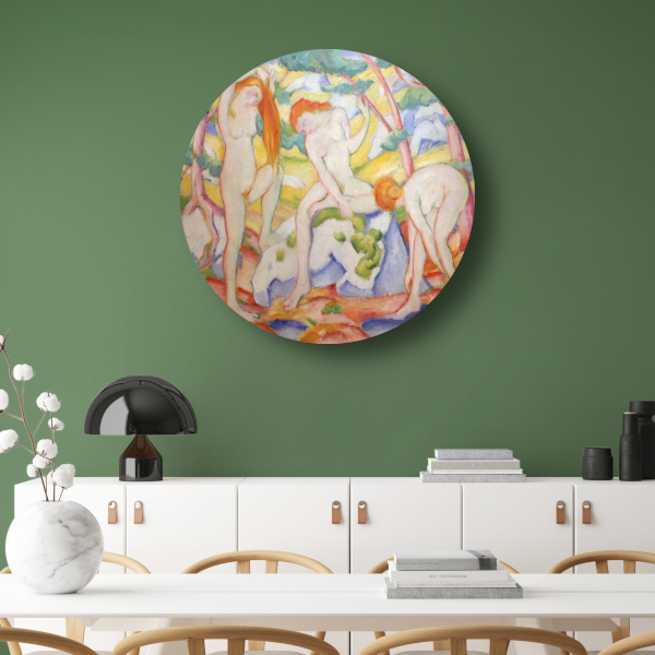 Badende meisjes - Franz Marc aluminium muurcirkel