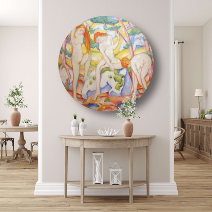 Badende meisjes - Franz Marc aluminium muurcirkel