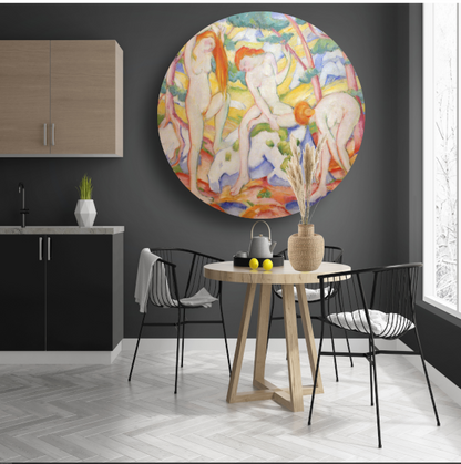 Badende meisjes - Franz Marc aluminium muurcirkel