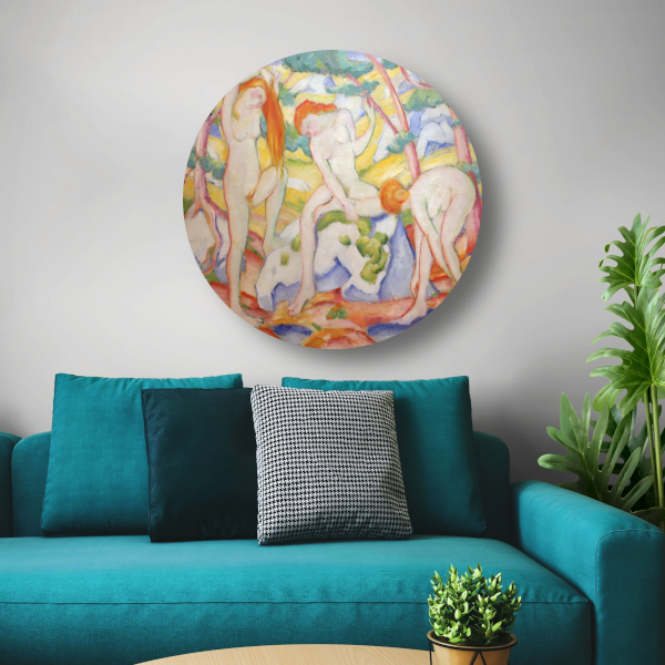 Badende meisjes - Franz Marc aluminium muurcirkel