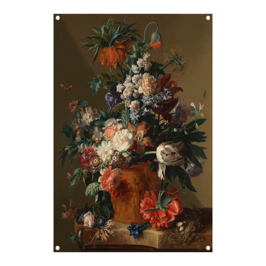 Vaas met bloemen - Jan van Huysum tuinposter