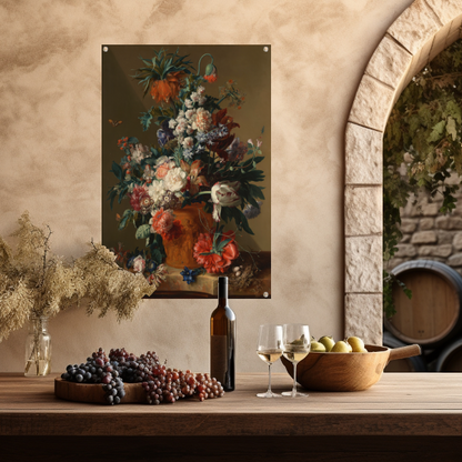 Vaas met bloemen - Jan van Huysum tuinposter