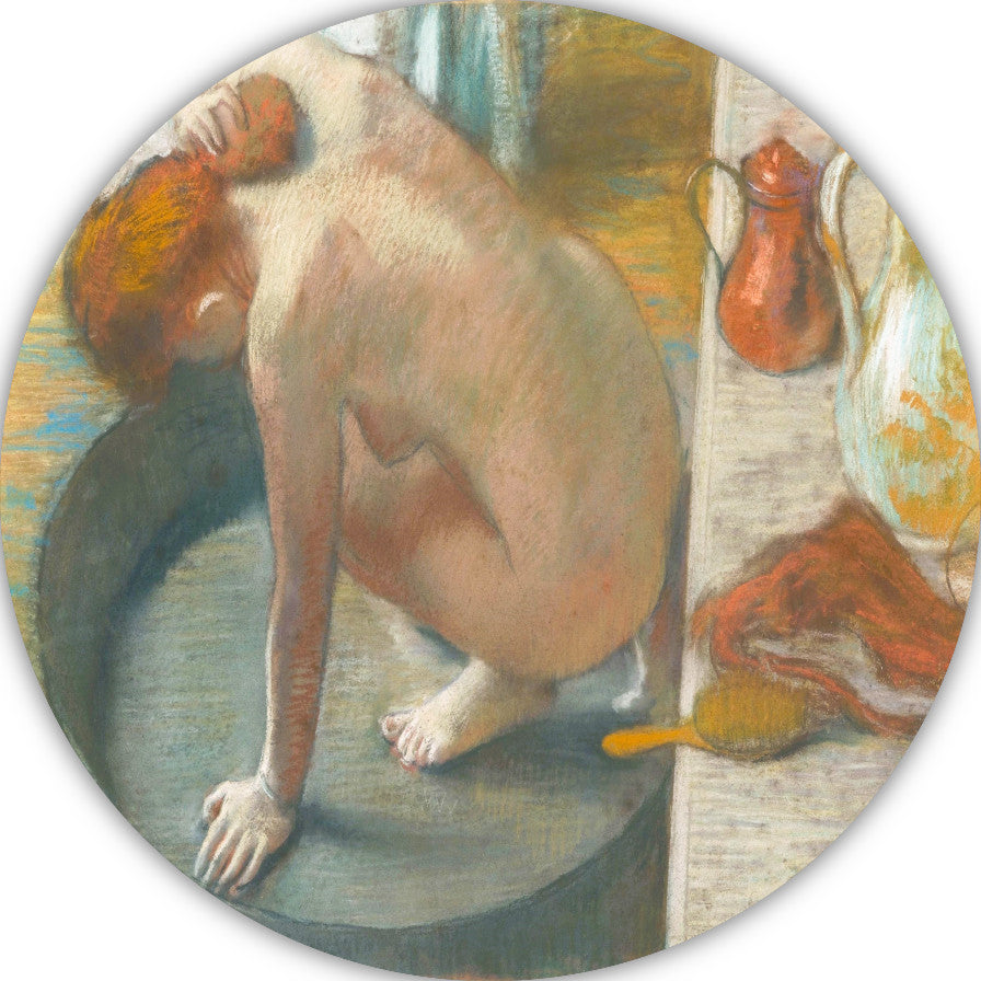 De Badkuip - Edgar Degas aluminium muurcirkel