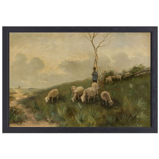 Herder en schapen - Anton Mauve canvas met baklijst